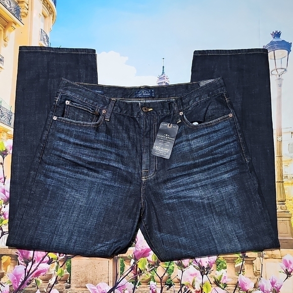 Lucky Brand Dark Wash Denim 329 Classic Straight Jeans Size 38x30‎ New - Picture 2 of 7
